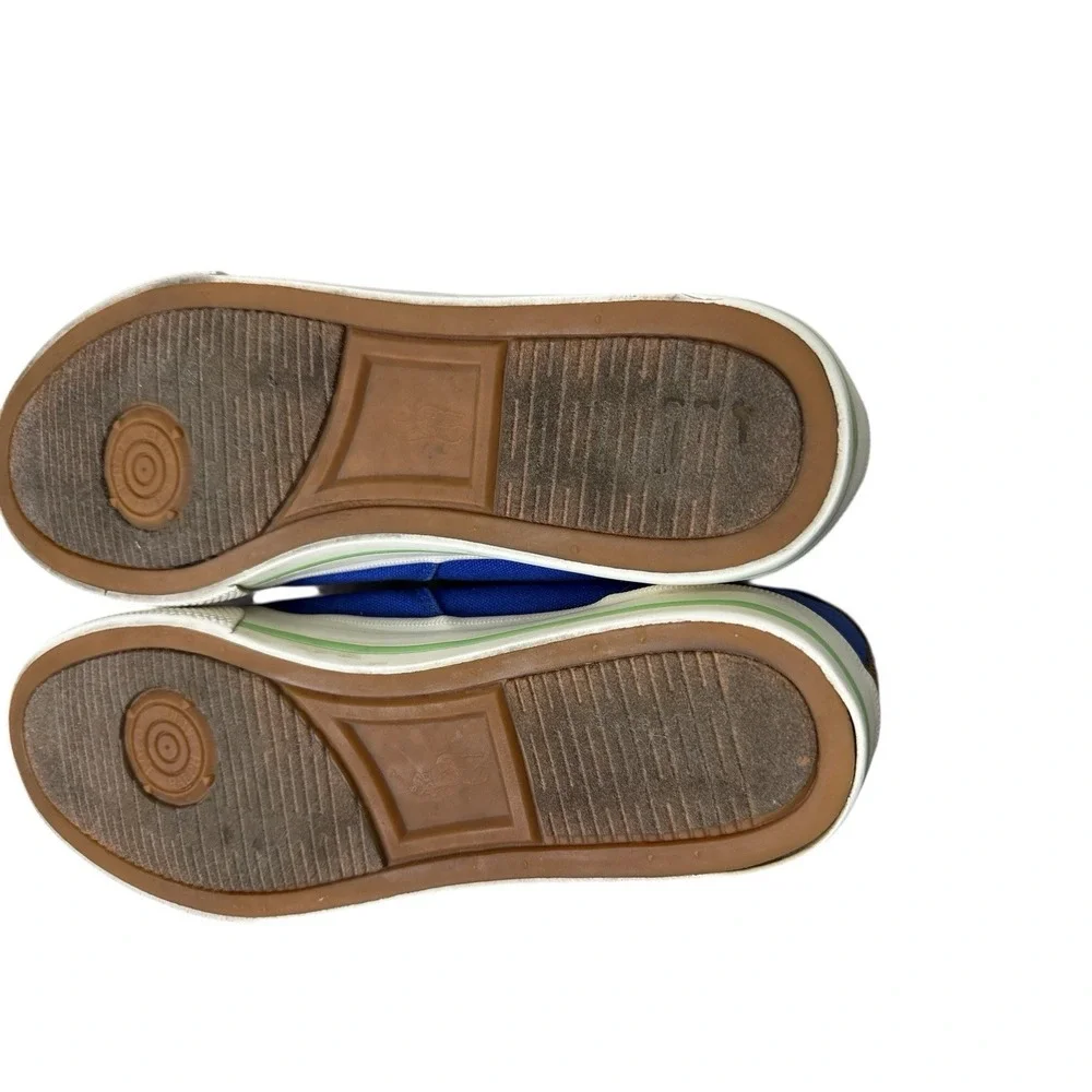 Polo Ralph Lauren Men's Boat Shoes Vaughn Blue‎ Lime Green Logo Laces Canvas 11D